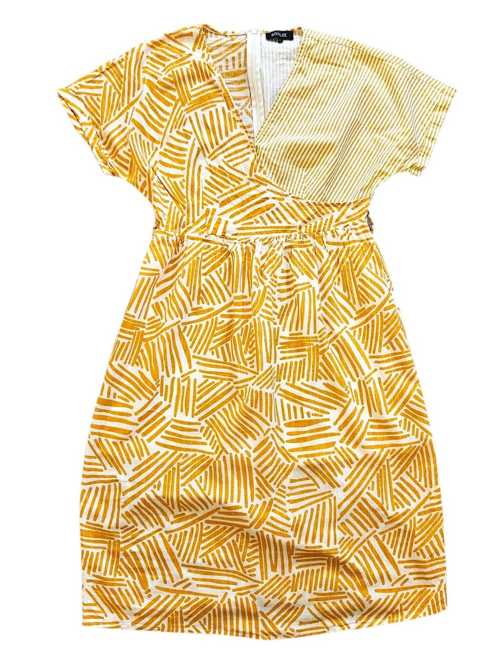Roolee Small Yellow Mixed Print Wrap Dress